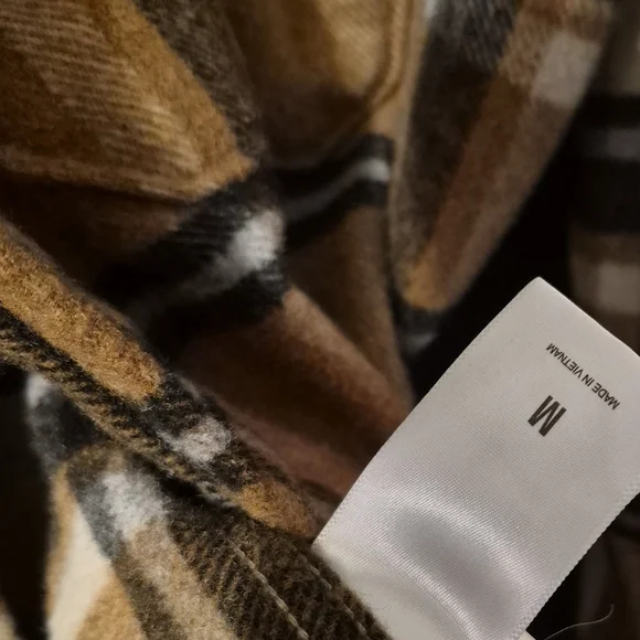 Mens Express Plaid Wool Blend Jacket/Coat/Shirt Size Medium Button Down - Picture 6 of 8